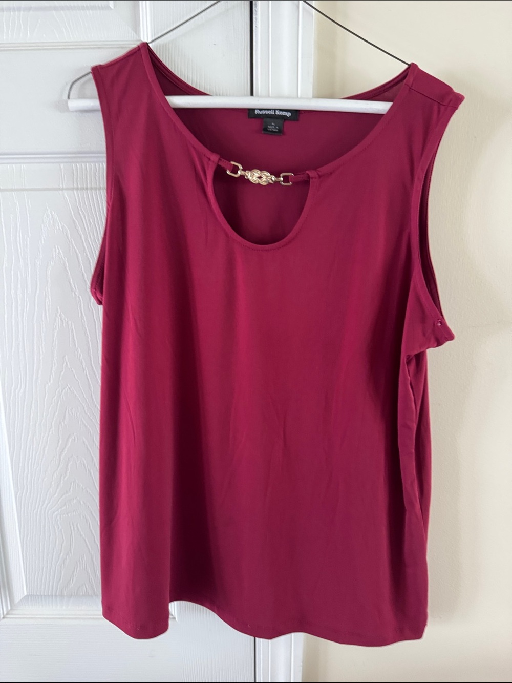 Russell Kemp Berry Tank with Gold Chain Accent